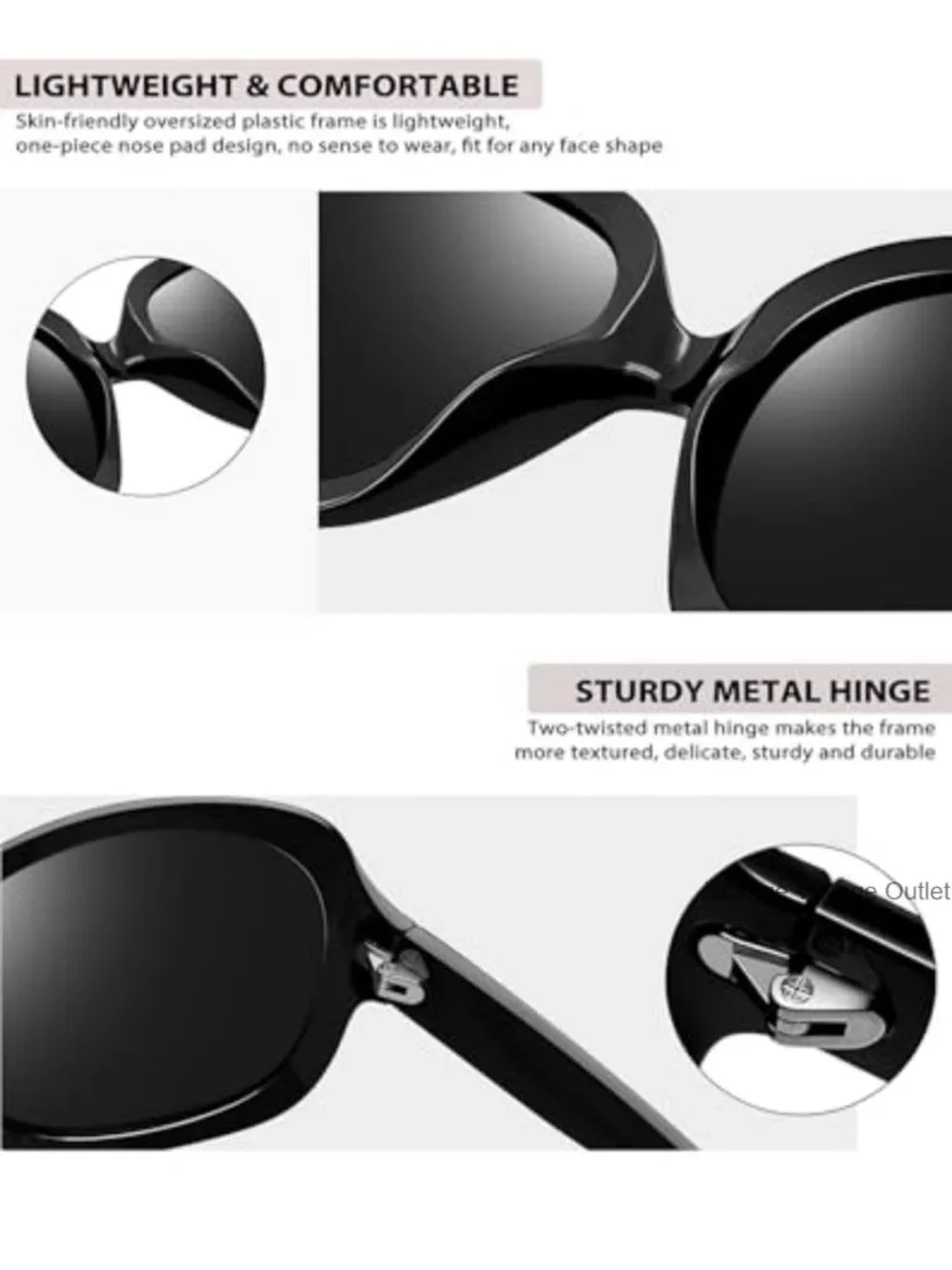 Oversized Polarized Butterfly Sunglasses for Women UV Protection Driving Shades